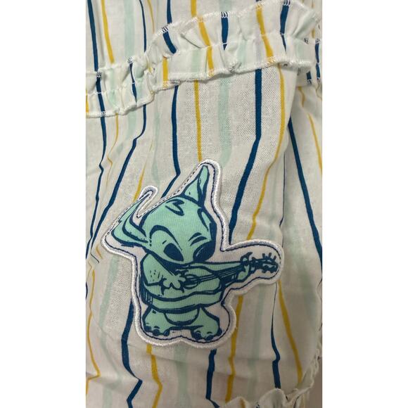 Disney Girls A-Line Dresss Size 5 6 White Stripe Stitch Sundress Ruffle NWT New - Picture 3 of 9